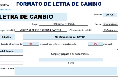 que es una letra de cambio y como utilizarla correctamente