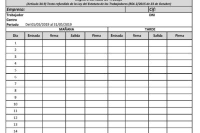 el registro horario afecta a los trabajadores