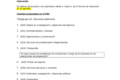 que gastos se contabilizan como servicios exteriores