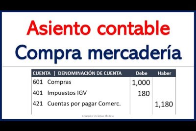 venta de mercaderias en contabilidad asientos y ejemplos