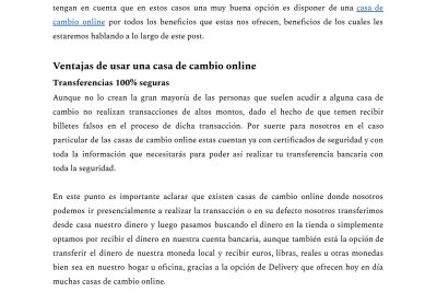 ventajas de las casas de cambio online